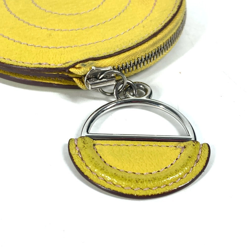 HERMES Coin case Shave yellow In the loop Women Used Authentic