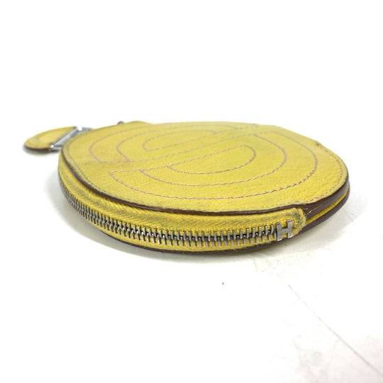 HERMES Coin case Shave yellow In the loop Women Used Authentic