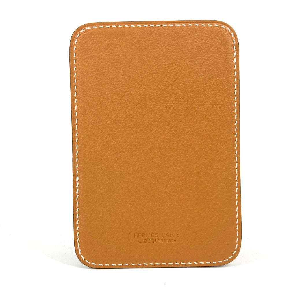 HERMES Card Case leather Brown <MagSafe> Eman "Cheval" Women Used Authentic