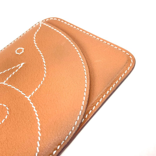 HERMES Card Case leather Brown <MagSafe> Eman "Cheval" Women Used Authentic
