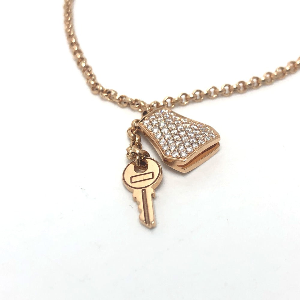 HERMES bracelet 18K Pink Gold gold K18PG Kelly Clochette Women Used Authentic