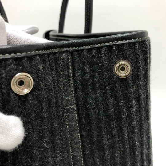 HERMES Tote Bag Felt leather gray Garden party PM Women Used Authentic