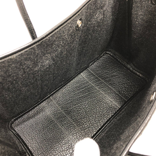HERMES Tote Bag Felt leather gray Garden party PM Women Used Authentic