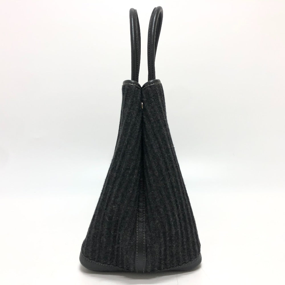 HERMES Tote Bag Felt leather gray Garden party PM Women Used Authentic