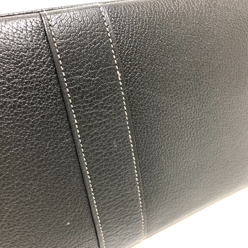 HERMES Tote Bag Felt leather gray Garden party PM Women Used Authentic