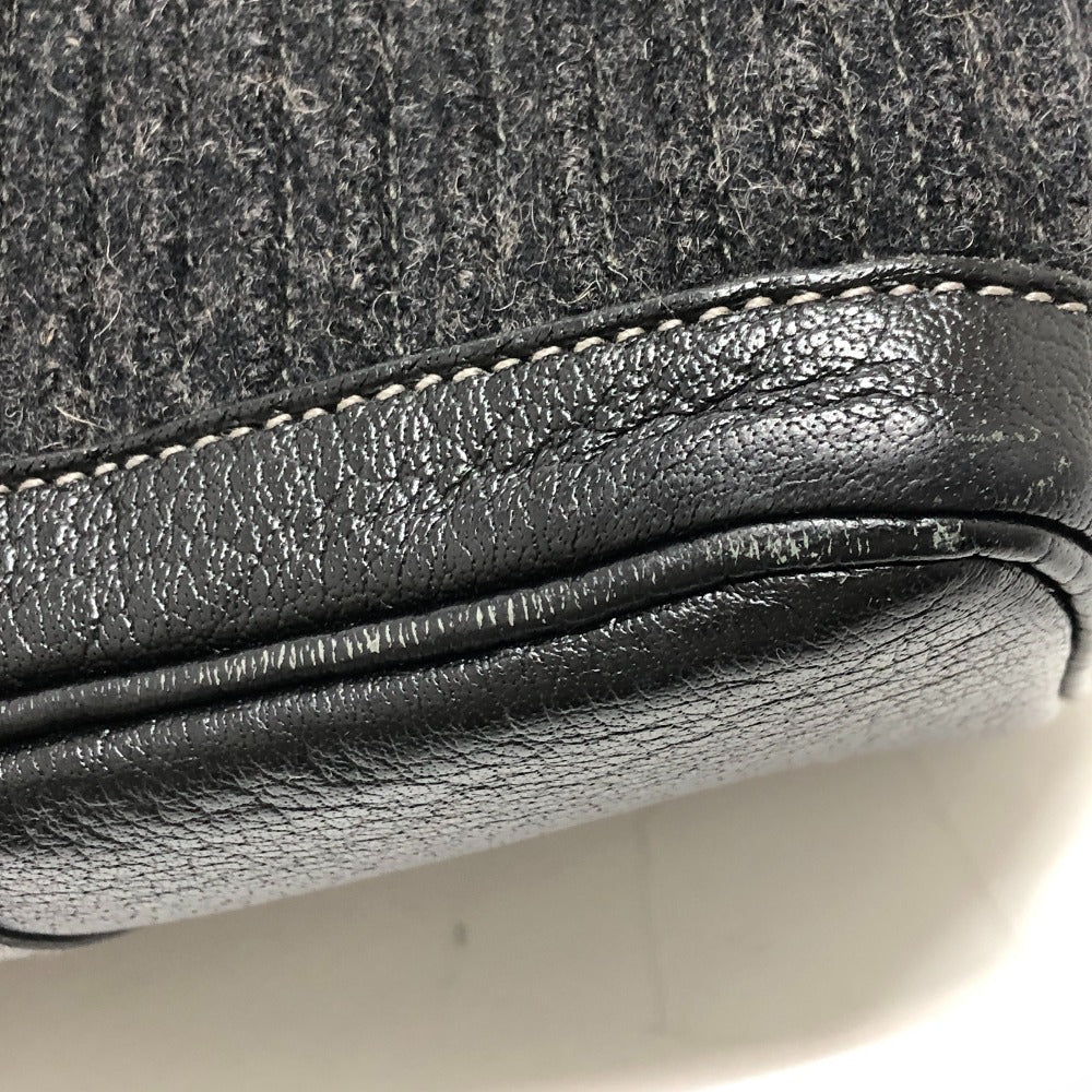HERMES Tote Bag Felt leather gray Garden party PM Women Used Authentic