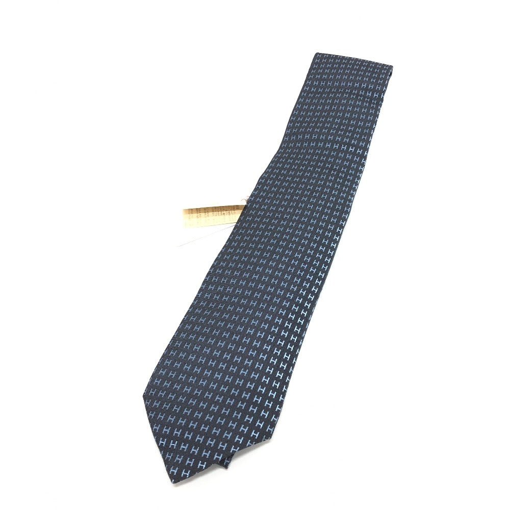 HERMES tie silk gray H logo