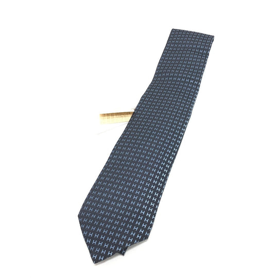 HERMES tie silk gray H logo