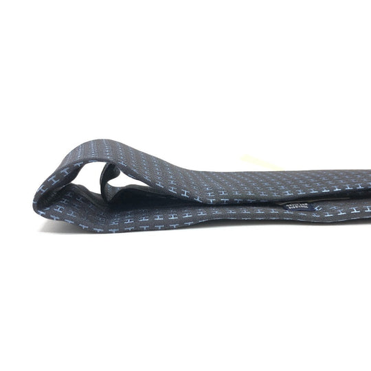 HERMES tie silk gray H logo