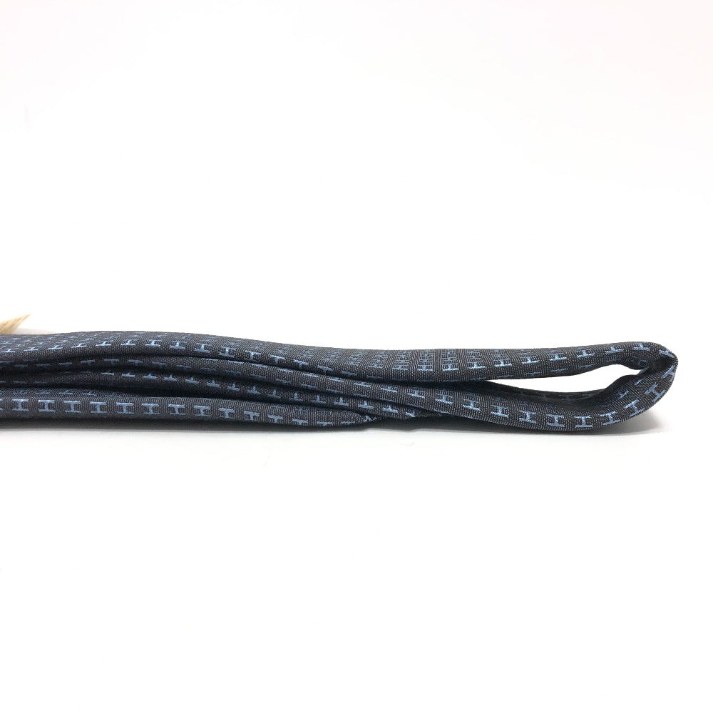 HERMES tie silk gray H logo