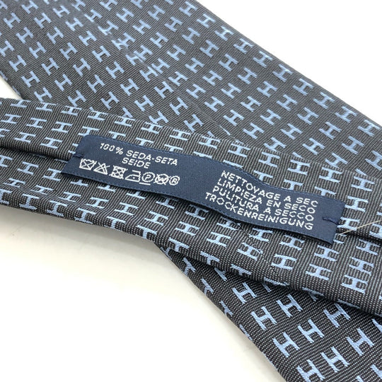 HERMES tie silk gray H logo