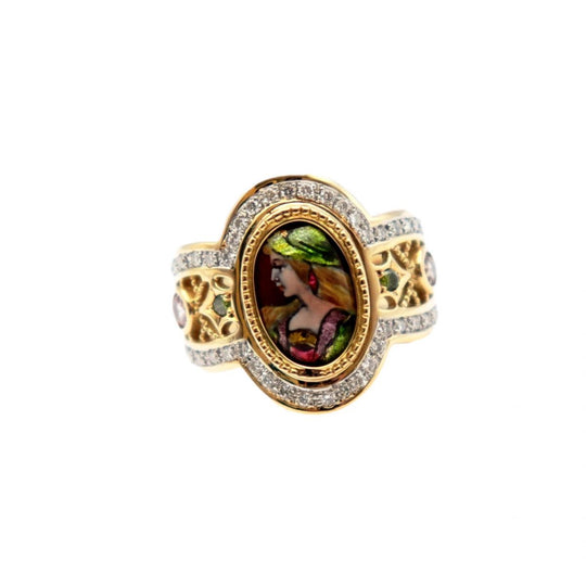 MITSUO KAJI Ring Pt900�“ , K18YG�“ Multi Women Used Authentic