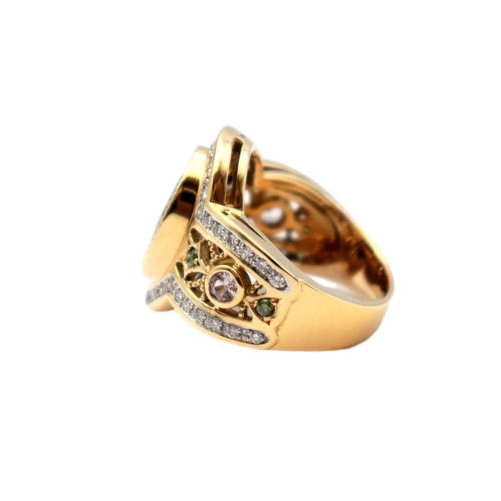 MITSUO KAJI Ring Pt900�“ , K18YG�“ Multi Women Used Authentic