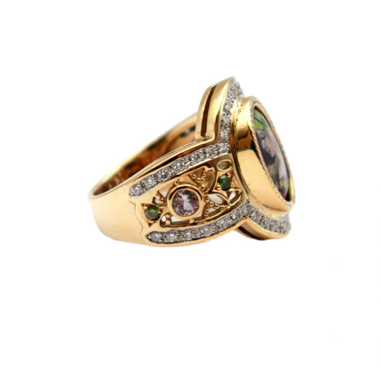 MITSUO KAJI Ring Pt900�“ , K18YG�“ Multi Women Used Authentic