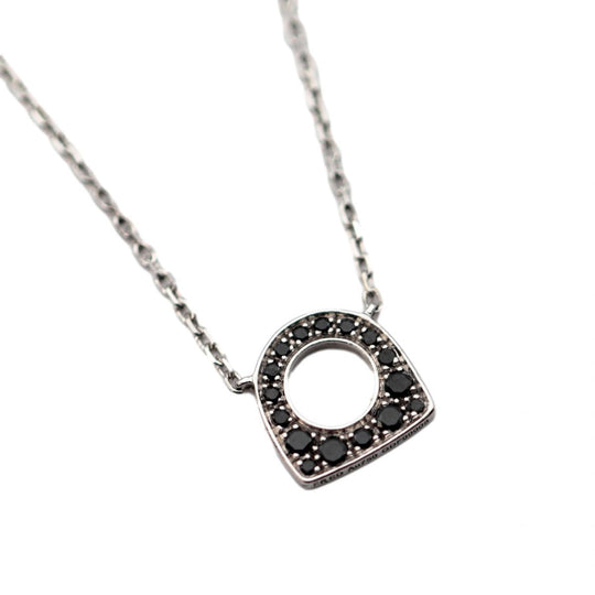 FRED Necklace AU750(K18WG), Black Diamond black Women Used Authentic