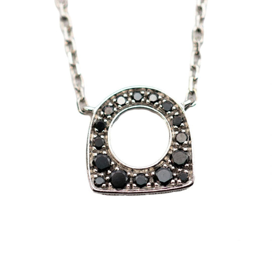 FRED Necklace AU750(K18WG), Black Diamond black Women Used Authentic