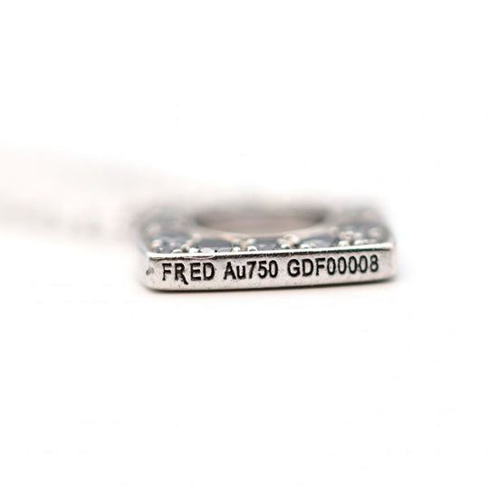 FRED Necklace AU750(K18WG), Black Diamond black Women Used Authentic