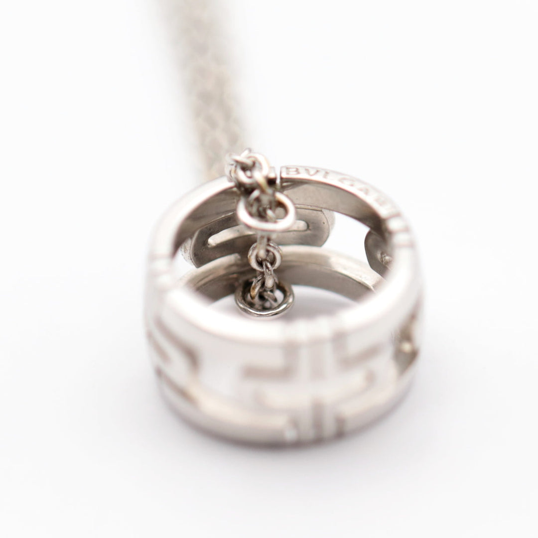 BVLGARI Necklace K18WG , AU750 Silver Women Used Authentic