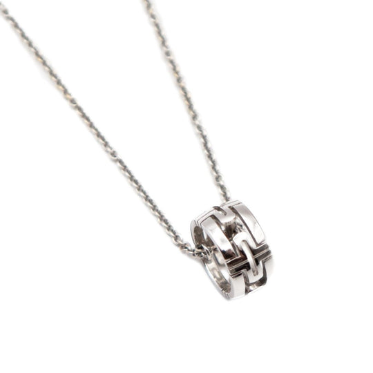 BVLGARI Necklace K18WG , AU750 Silver Women Used Authentic