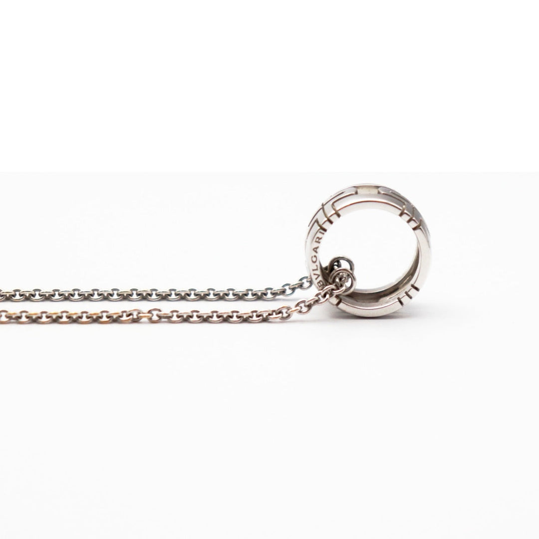 BVLGARI Necklace K18WG , AU750 Silver Women Used Authentic