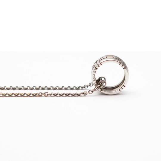 BVLGARI Necklace K18WG , AU750 Silver Women Used Authentic