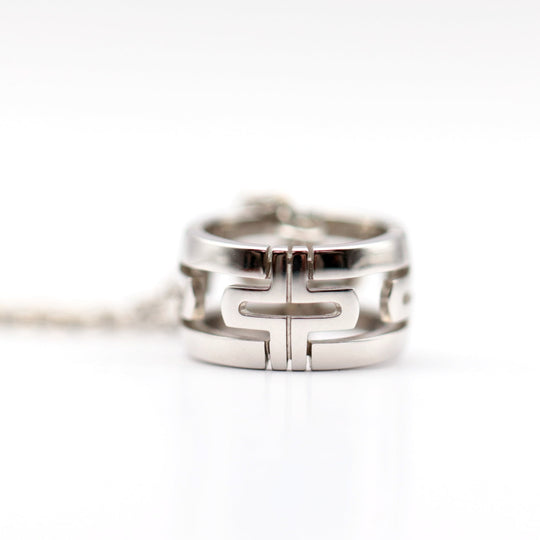 BVLGARI Necklace K18WG , AU750 Silver Women Used Authentic