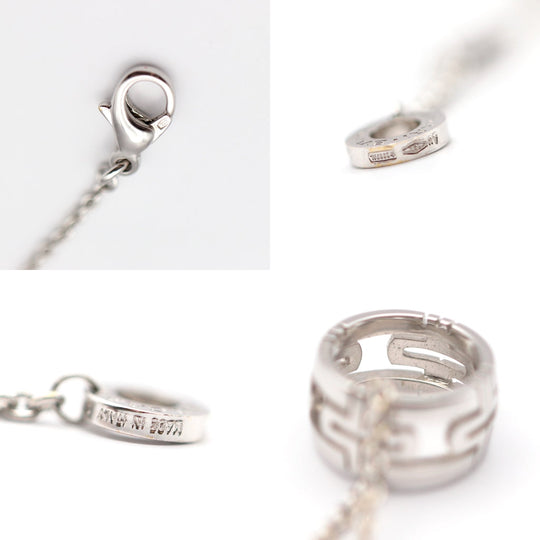 BVLGARI Necklace K18WG , AU750 Silver Women Used Authentic