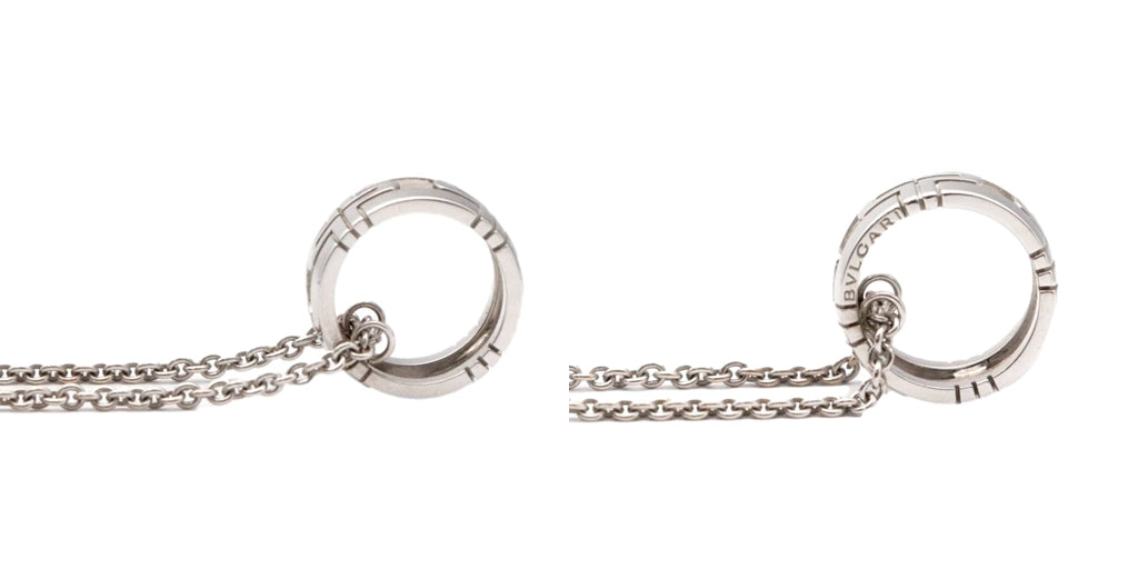 BVLGARI Necklace 750(K18WG) Silver Women Used Authentic