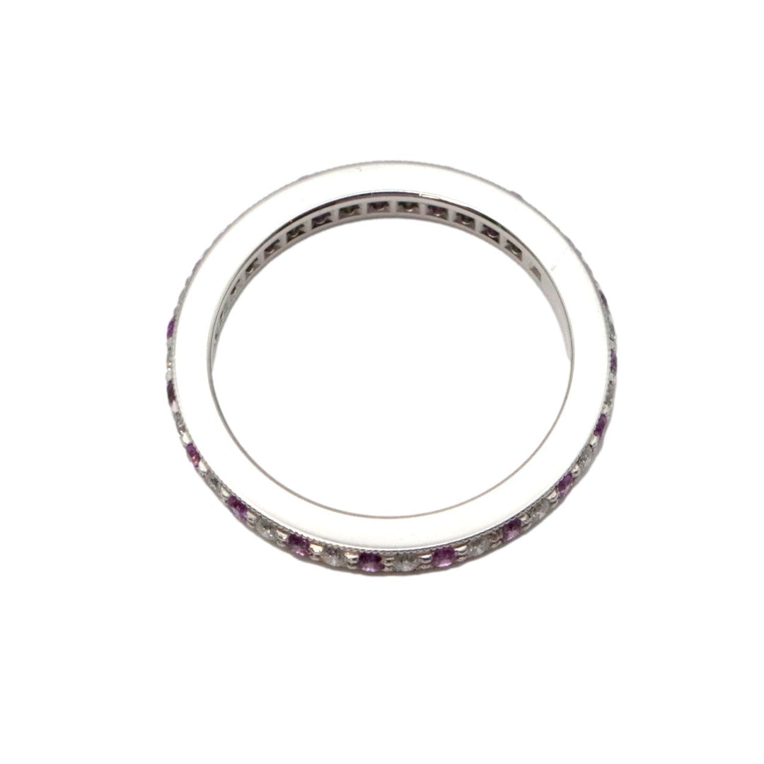TIFFANY&Co. Ring Pt950 Platinum, Diamond, Pink Sapphire Pink Silver Women Used Authentic