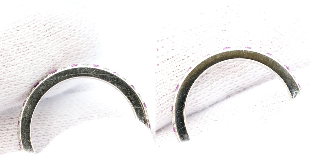 TIFFANY&Co. Ring Pt950 Platinum, Diamond, Pink Sapphire Pink Silver Women Used Authentic