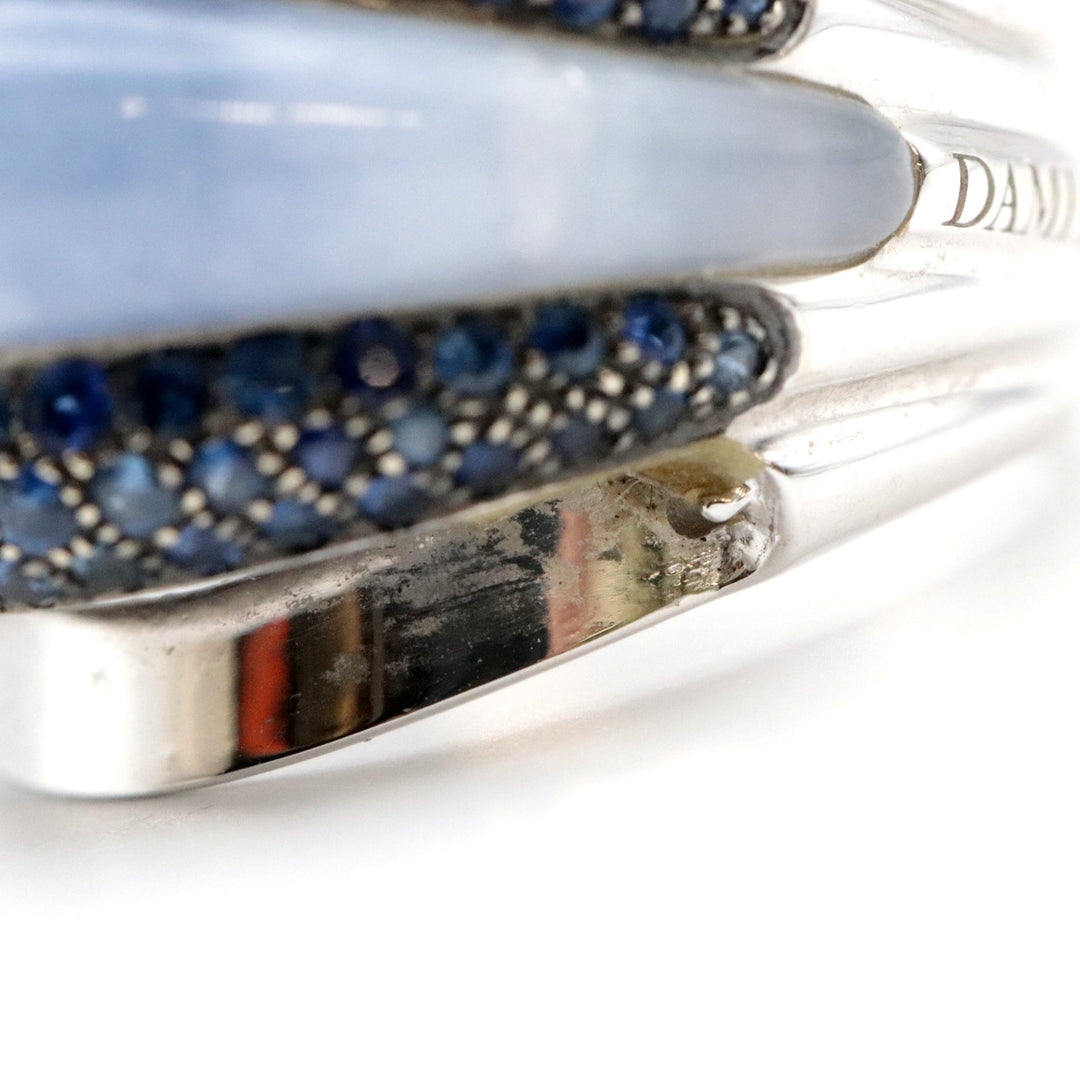 Damiani Ring 750 K18WG, Chalcedony, Sapphire blue Women Used Authentic