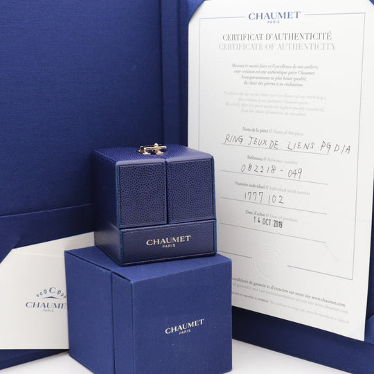 Chaumet Ring Au750 K18PG, Diamond gold Women 49 Used Authentic