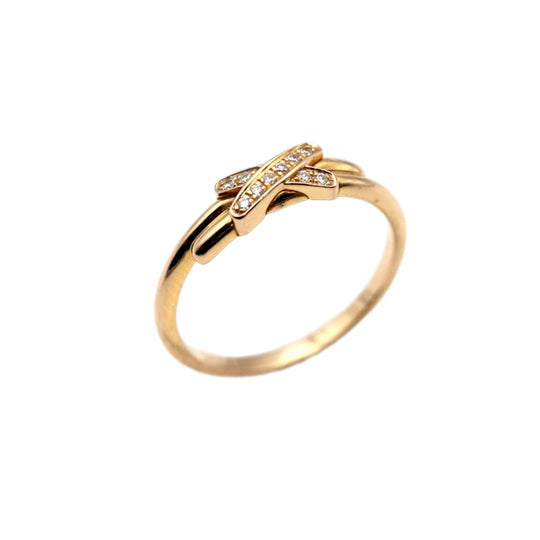 Chaumet Ring Au750 K18PG, Diamond gold Women 49 Used Authentic