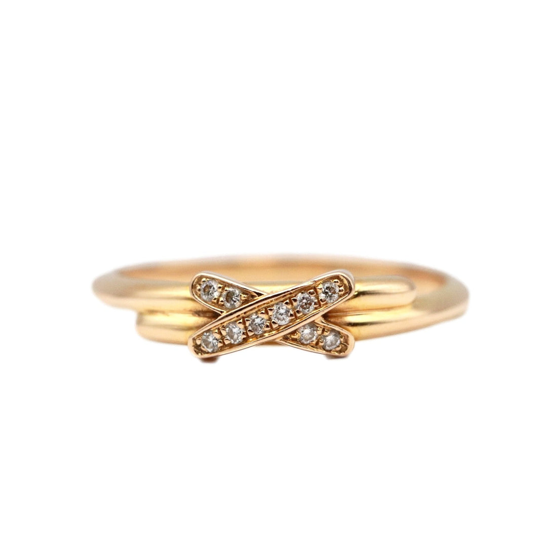 Chaumet Ring Au750 K18PG, Diamond gold Women 49 Used Authentic