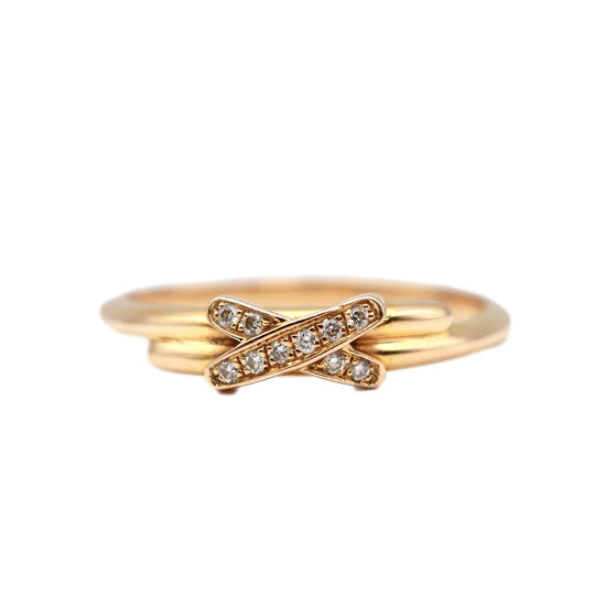 Chaumet Ring Au750 K18PG, Diamond gold Women 49 Used Authentic
