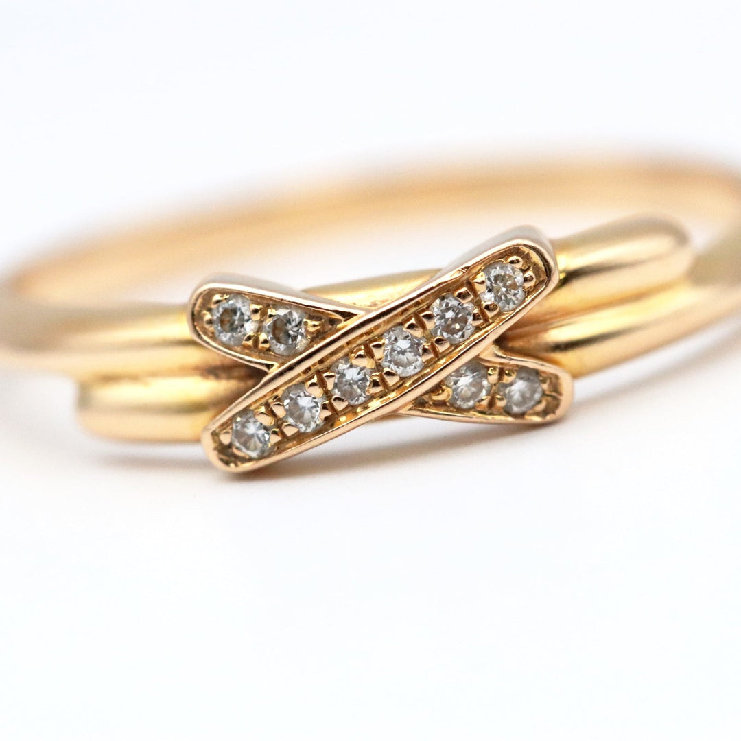 Chaumet Ring Au750 K18PG, Diamond gold Women 49 Used Authentic
