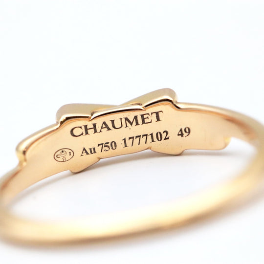 Chaumet Ring Au750 K18PG, Diamond gold Women 49 Used Authentic