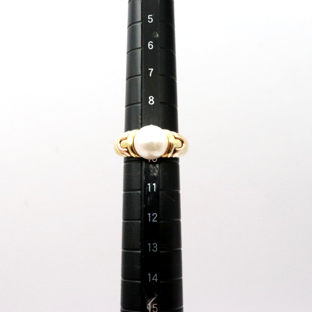 BVLGARI Ring 750 K18YG/PG, pearl gold Pearl 0.3 " Women Used Authentic