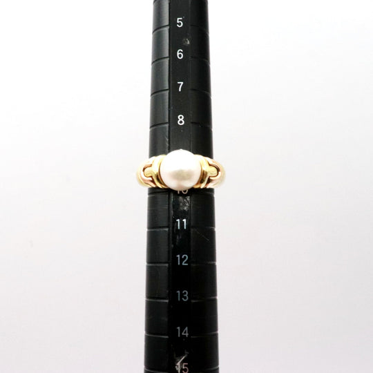 BVLGARI Ring 750 K18YG/PG, pearl gold Pearl 0.3 " Women Used Authentic