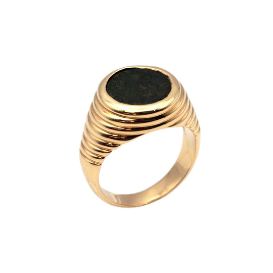 BVLGARI Ring 750 K18YG% gold coin ring Monate Women Used Authentic