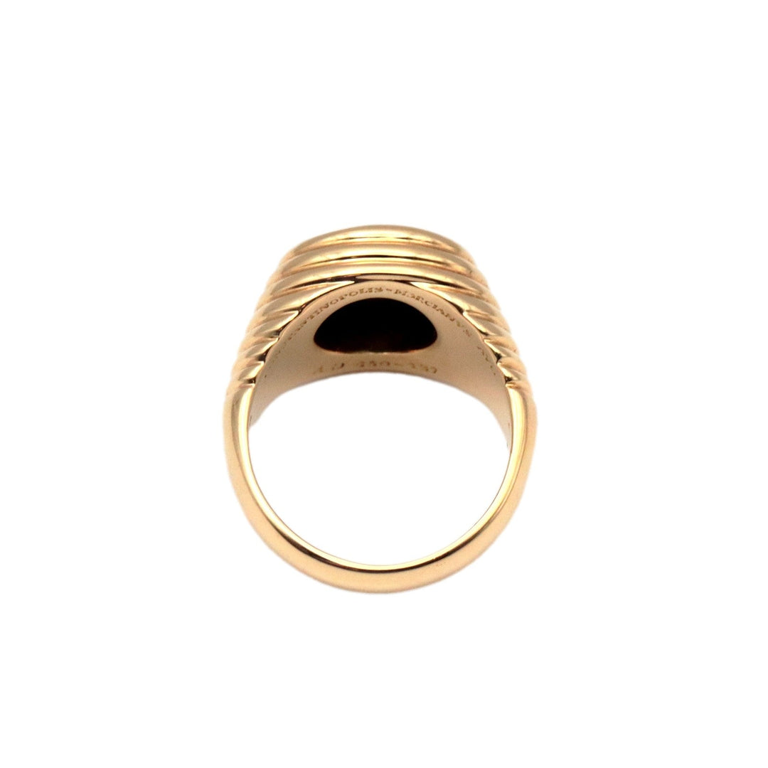BVLGARI Ring 750 K18YG% gold coin ring Monate Women Used Authentic