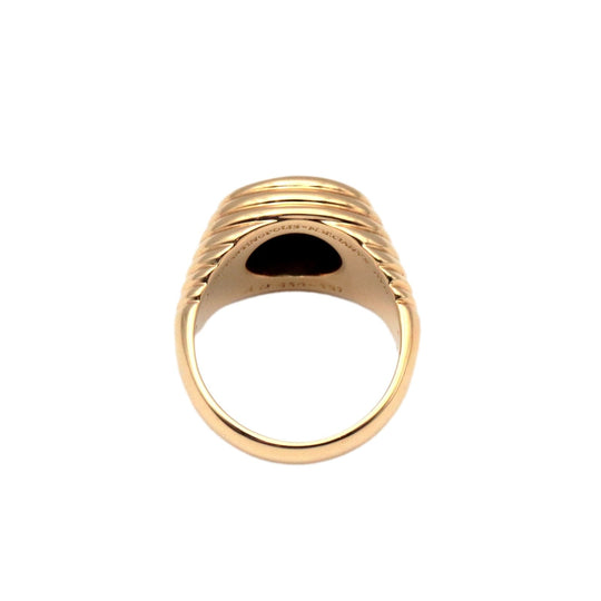 BVLGARI Ring 750 K18YG% gold coin ring Monate Women Used Authentic