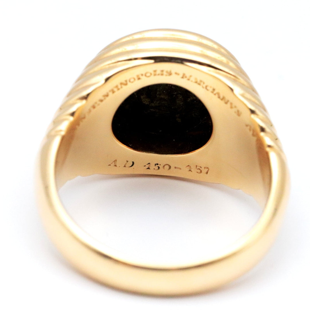 BVLGARI Ring 750 K18YG% gold coin ring Monate Women Used Authentic
