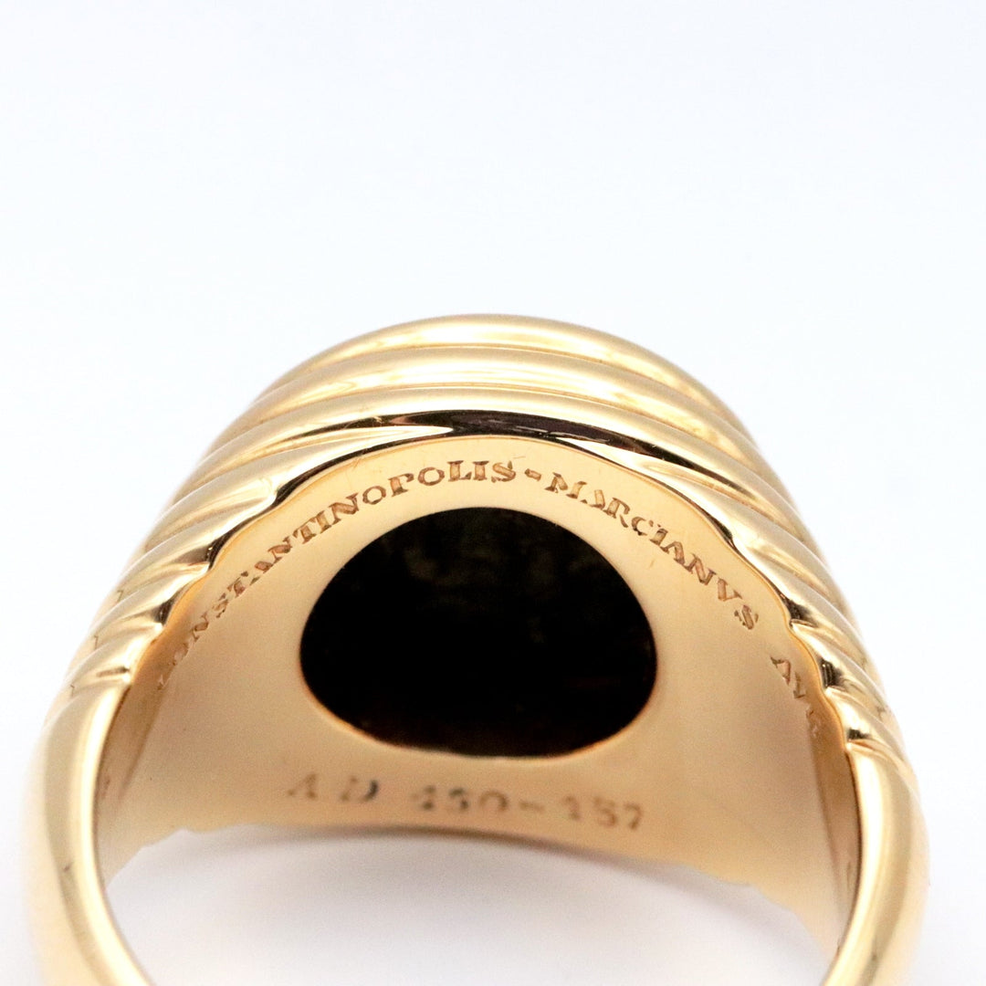 BVLGARI Ring 750 K18YG% gold coin ring Monate Women Used Authentic