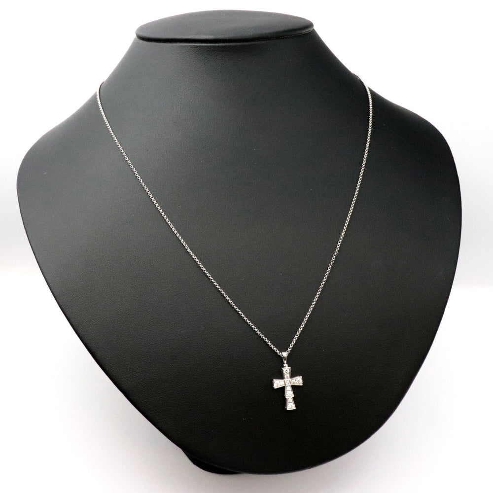 BVLGARI Necklace 750 K18WG, diamond Silver Women Used Authentic