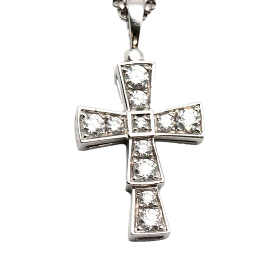 BVLGARI Necklace 750 K18WG, diamond Silver Women Used Authentic