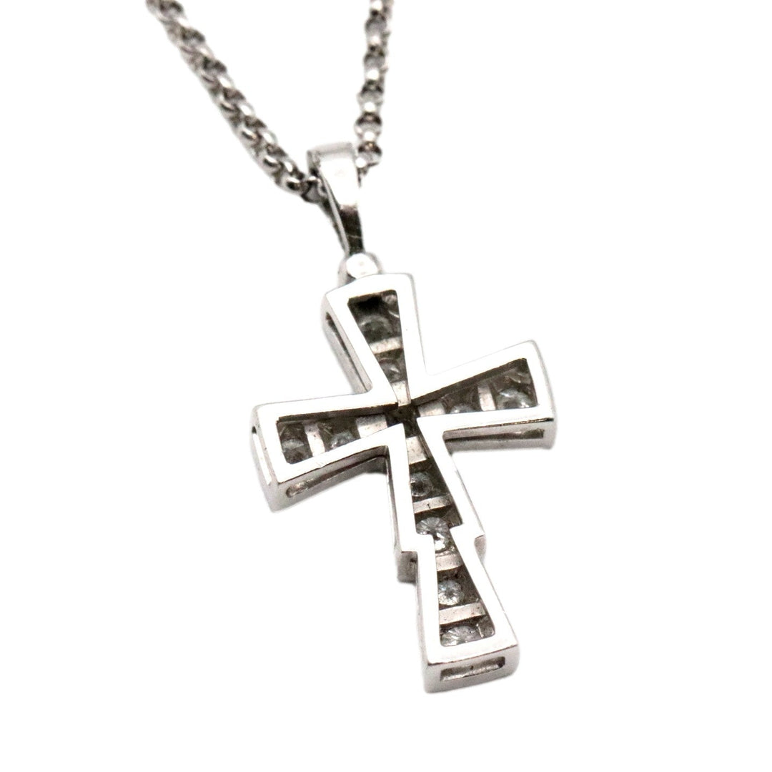 BVLGARI Necklace 750 K18WG, diamond Silver Women Used Authentic