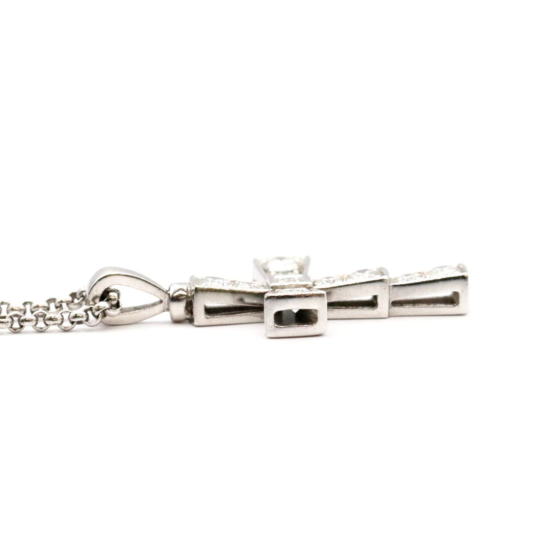 BVLGARI Necklace 750 K18WG, diamond Silver Women Used Authentic