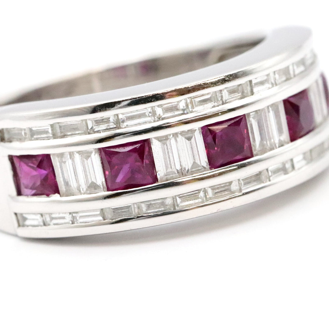 Damiani Ring 750 K18WG%, Ruby % Purple Silver Women Used Authentic