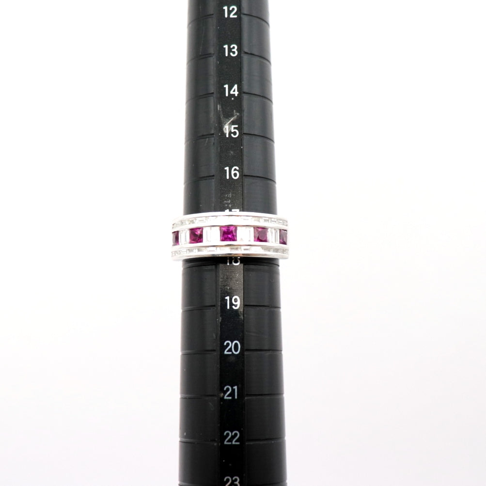 Damiani Ring 750 K18WG%, Ruby % Purple Silver Women Used Authentic